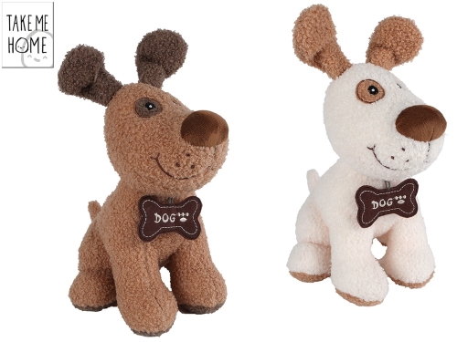 Take Me Home 2asstd color (white,brown) 30cm plush sitting dog 0m+