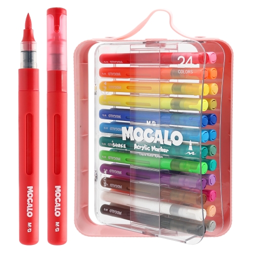M&G MOCALO Acrylic Marker, brush tip - set of 24 colours