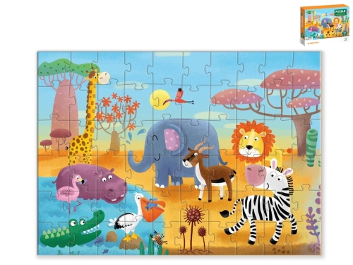 Puzzle 32x23cm zvieratká v Afrike 60dielikov v krabičke