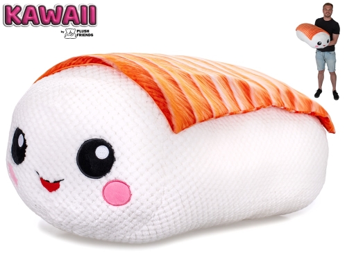 Plush Friends Kawaii 1style only (salmon) 60x30x30cm Kawaii Sushi Nigiri 0m+
