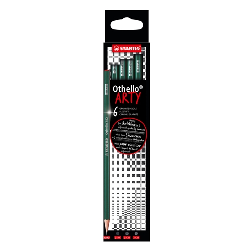 Graphite pencil STABILO Othello ARTY set of 6 (1x 2B, B, HB, F, H, 2H)